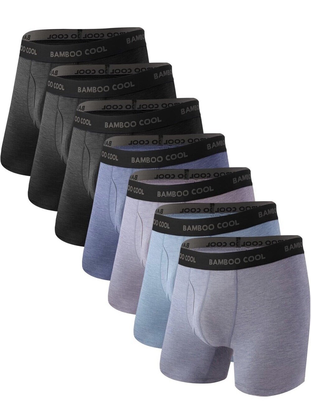 BAMBOO COOL 7 Pack Boxer Briefs Ultra Breathable Underwear Men’s S